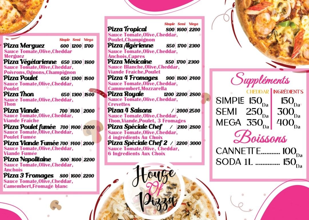 Menu Pizza - page 1